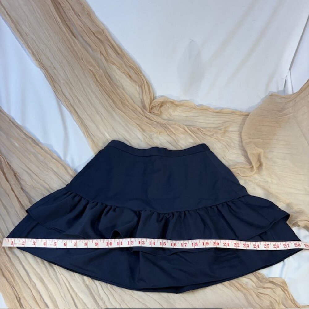 JCrew Womens Navy Double Tiered Ruffle Lined Skirt Size 2P - Picture 5 of 10